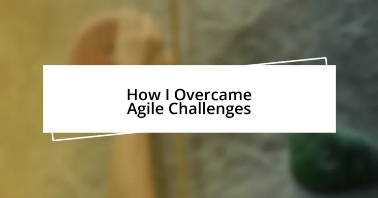 How I Overcame Agile Challenges