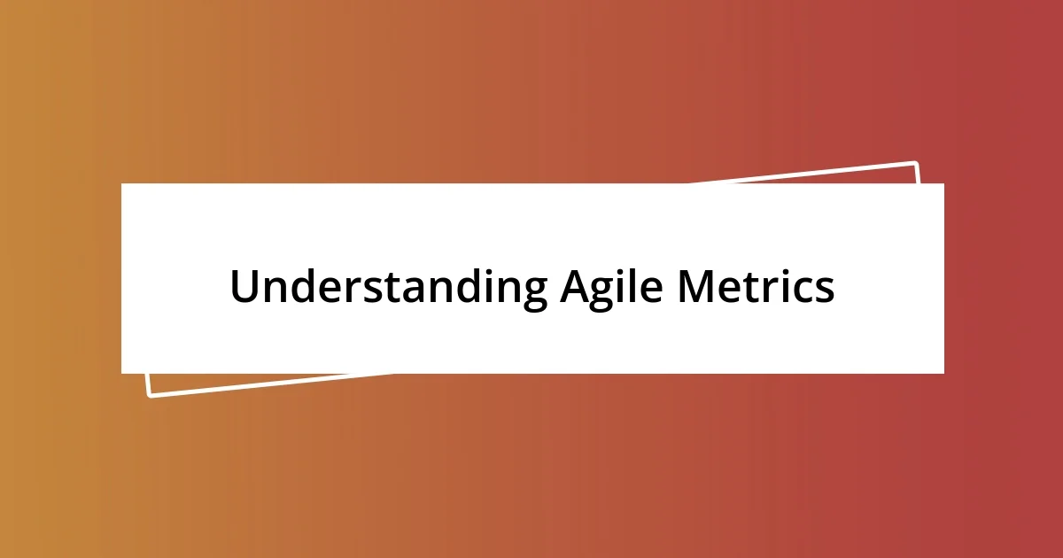 Understanding Agile Metrics