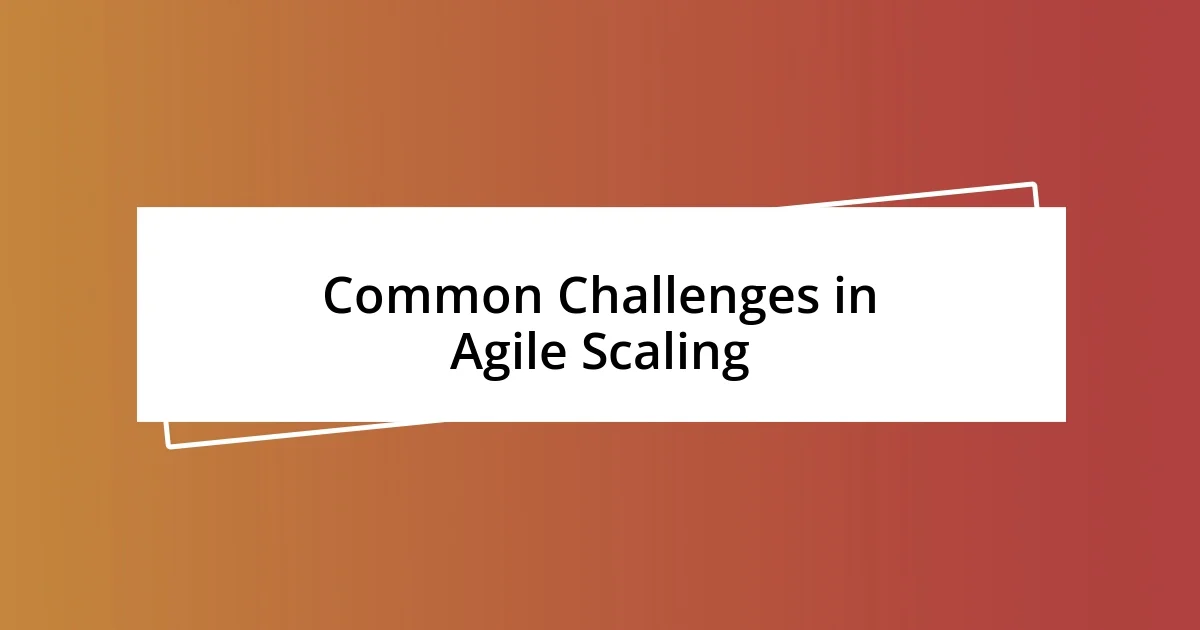 Common Challenges in Agile Scaling